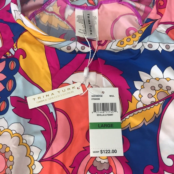 Trina Turk Sevilla Swim Shirt Long Sleeve NWT - Picture 15 of 16